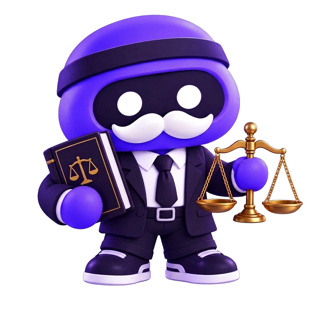 Mascote advogado da solução Burple para escritórios de advocacia